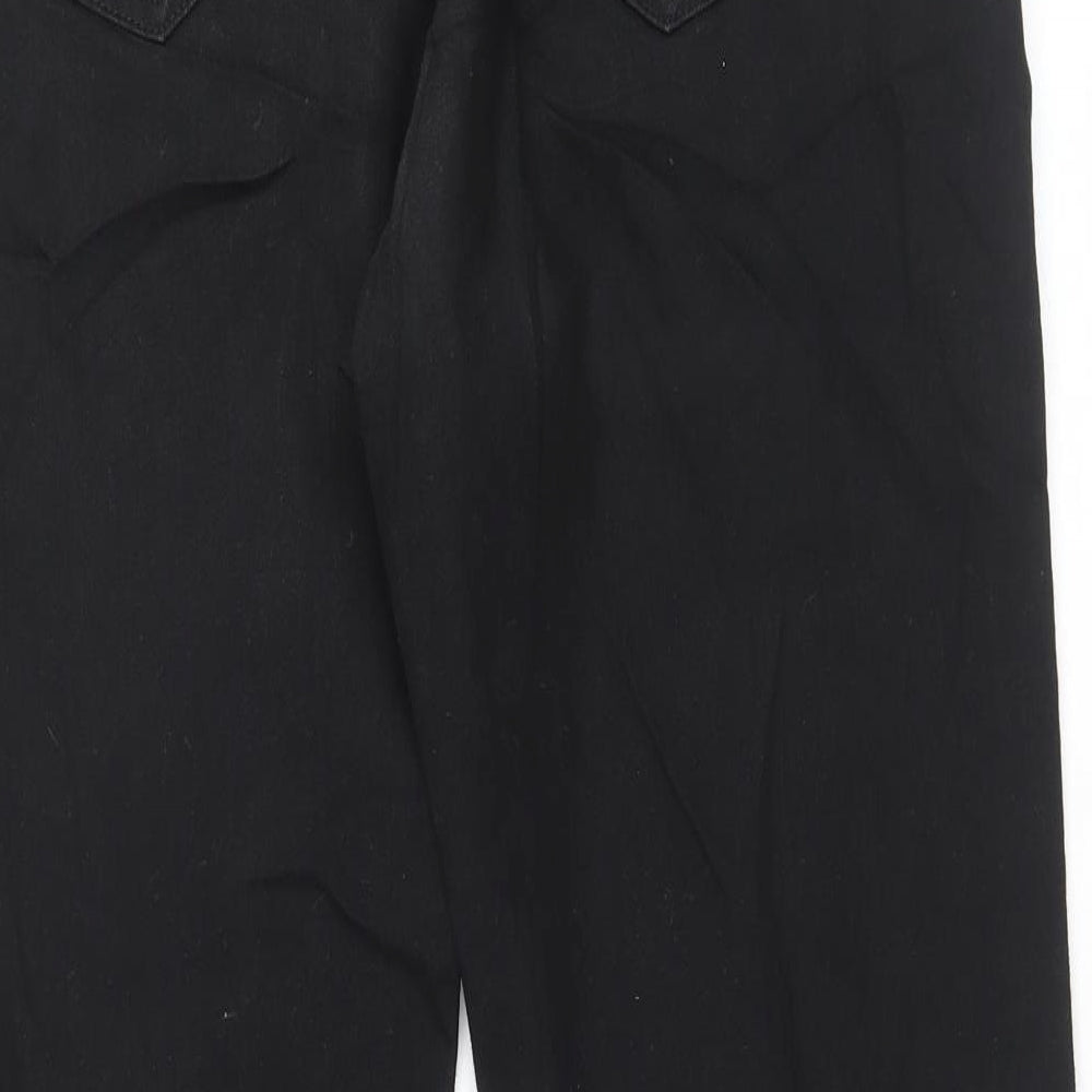 Marks and Spencer Mens Black Cotton Straight Jeans Size 34 in L33 in Regular Button - Long Leg