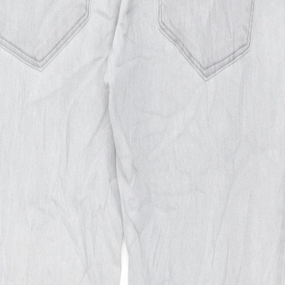 H&M Womens Grey Cotton Skinny Jeans Size 12 L32 in Regular Button