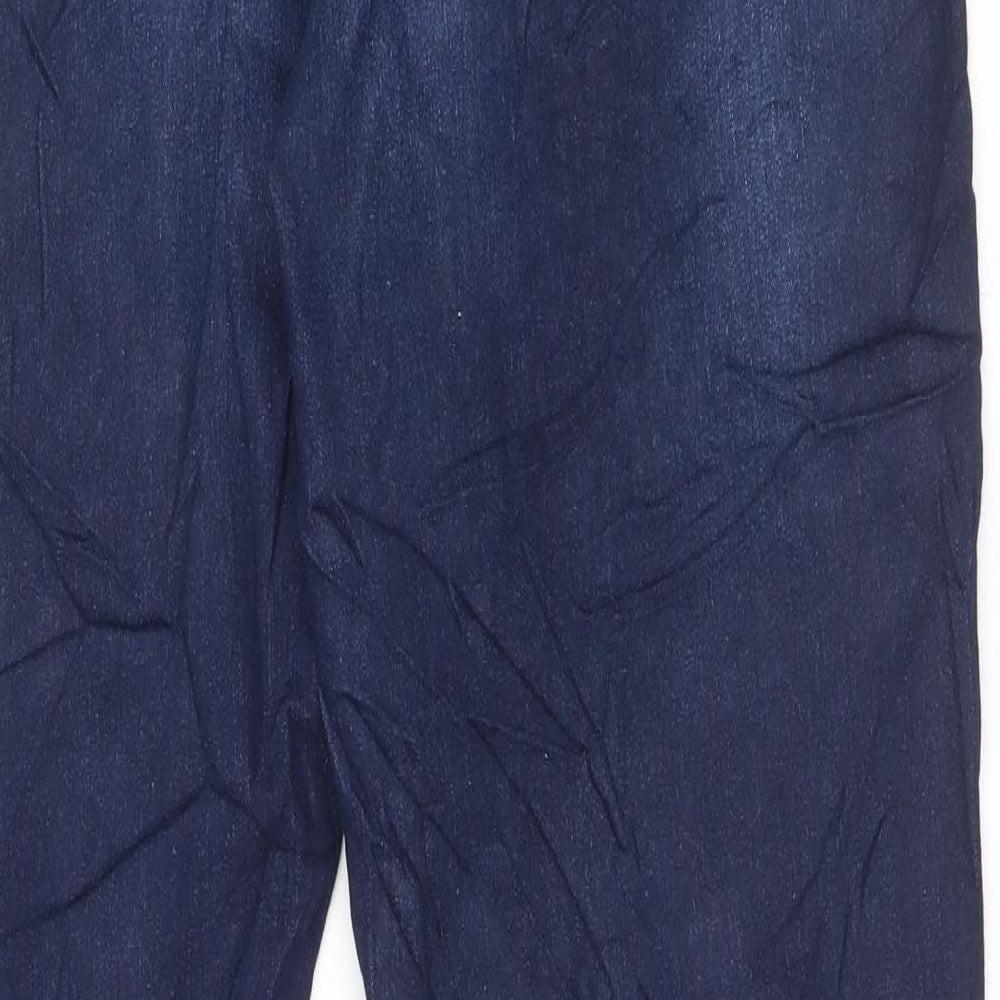 Marks and Spencer Womens Blue Cotton Straight Jeans Size 18 L31 in Regular Button