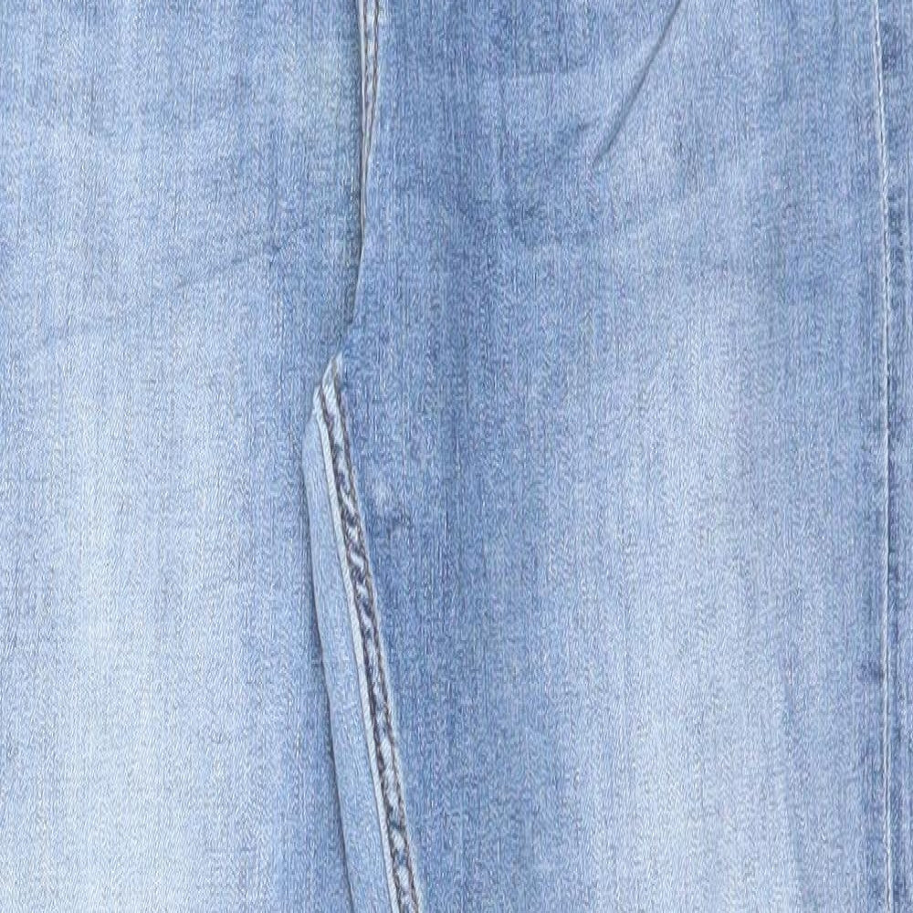 Marks and Spencer Womens Blue Cotton Skinny Jeans Size 12 L28 in Regular Button
