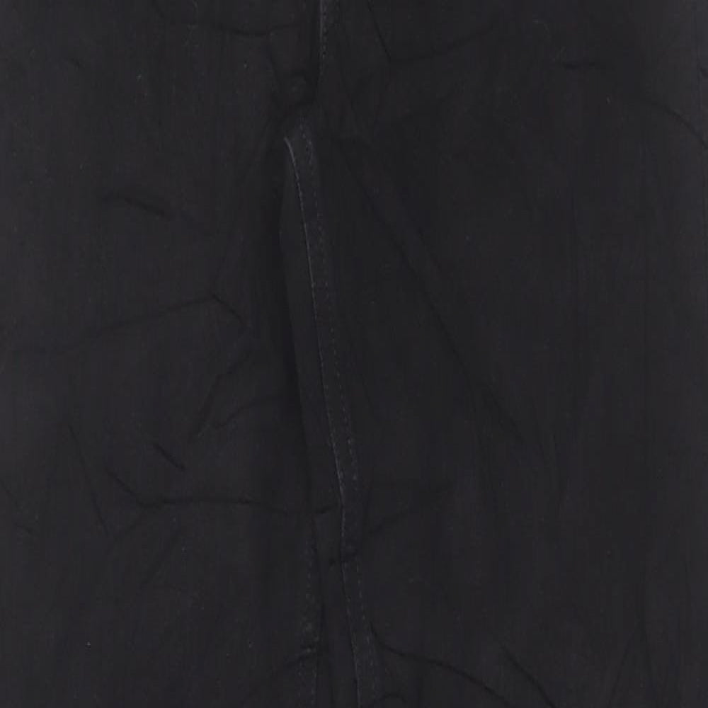 Marks and Spencer Womens Black Cotton Straight Jeans Size 10 L32 in Regular Button