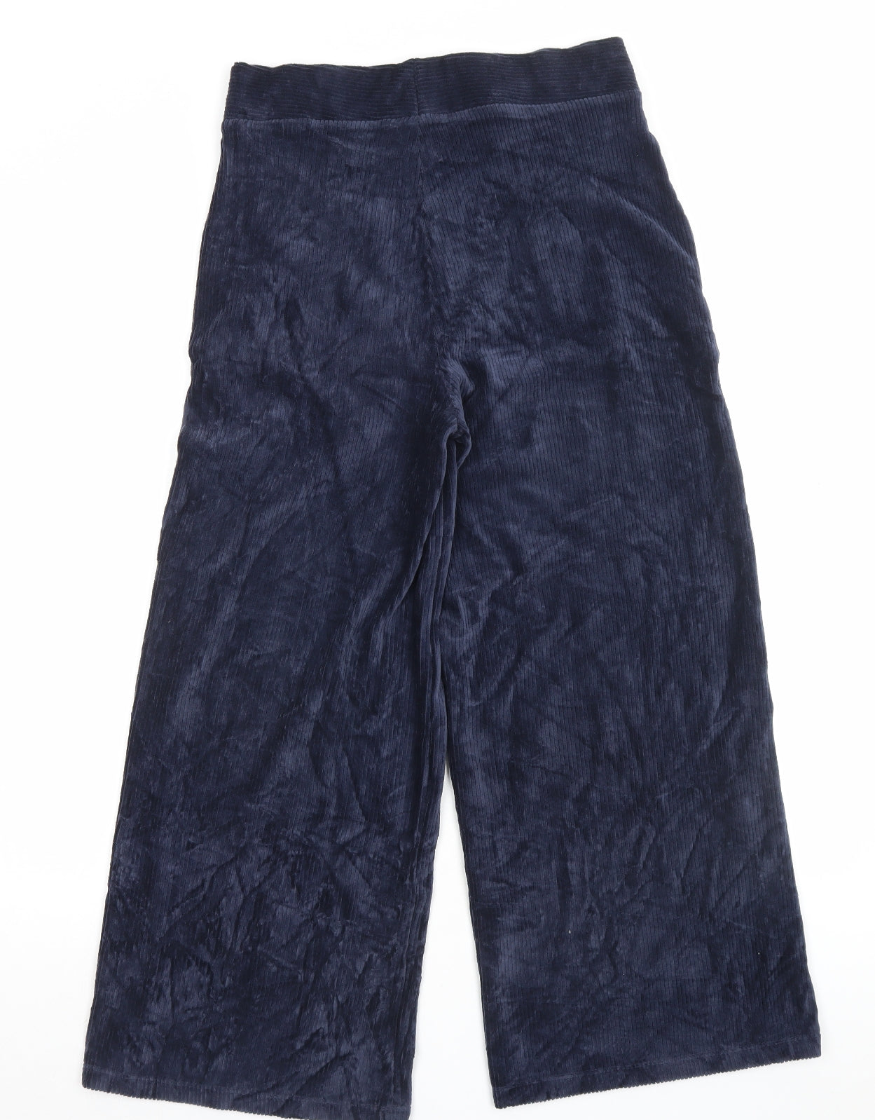 Marks and Spencer Womens Blue Cotton Trousers Size 12 L25 in Regular