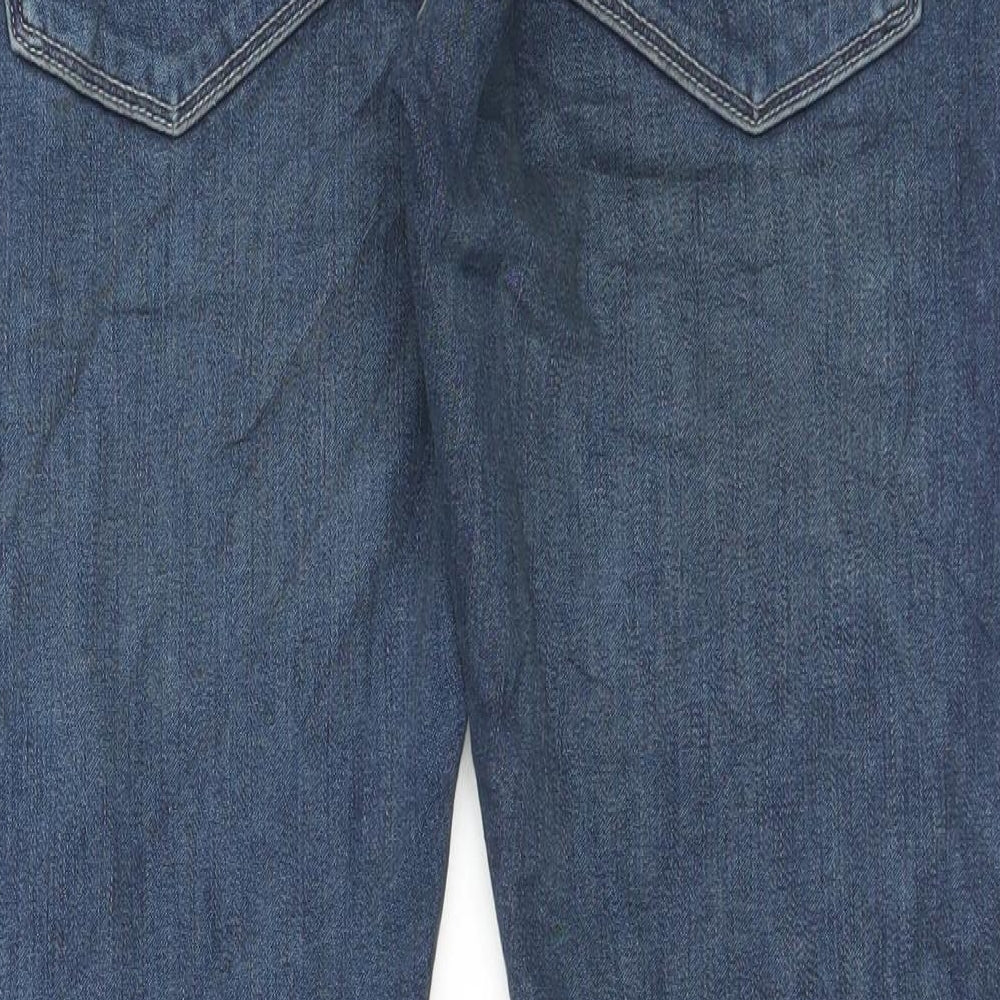 Marks and Spencer Mens Blue Cotton Straight Jeans Size 34 in L29 in Slim Button