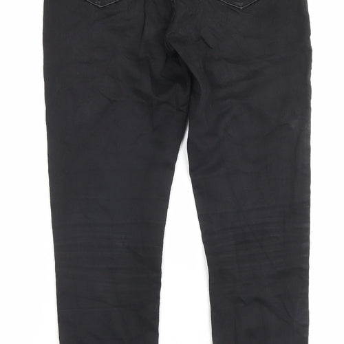 Marks and Spencer Womens Black Cotton Skinny Jeans Size 10 L29 in Regular Button