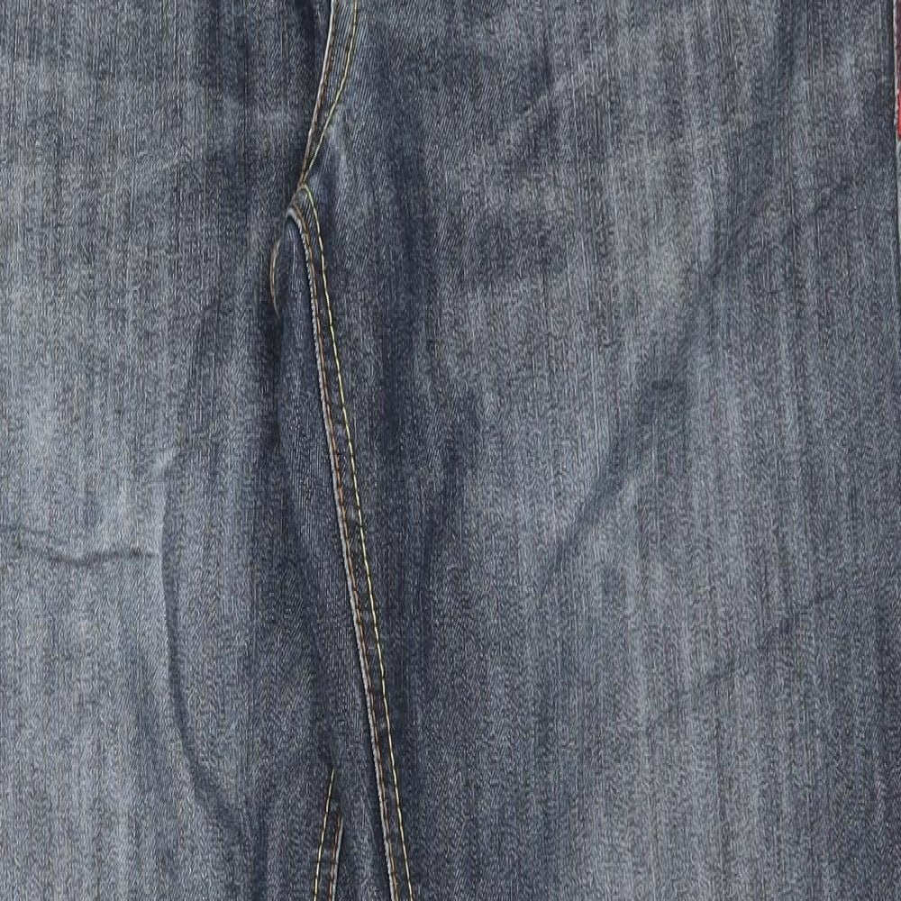 Matalan Mens Blue Cotton Straight Jeans Size 30 in L32 in Regular Button