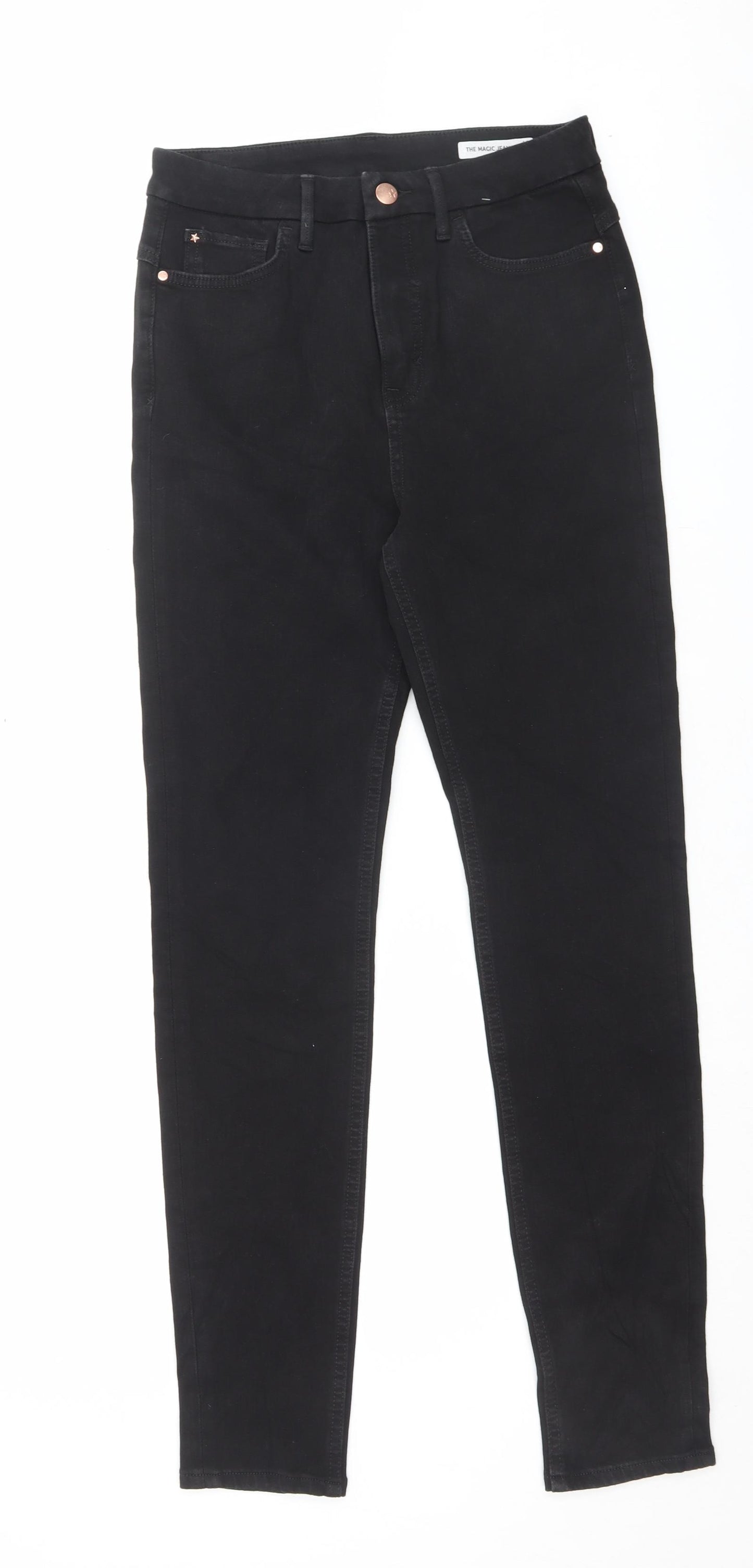 Marks and Spencer Womens Black Cotton Jegging Trousers Size 10 L30 in Regular