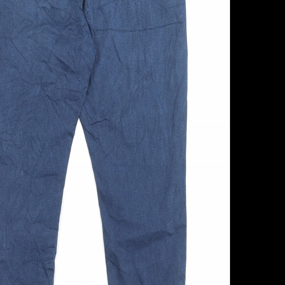 Marks and Spencer Womens Blue Cotton Skinny Jeans Size 16 L26 in Regular Button