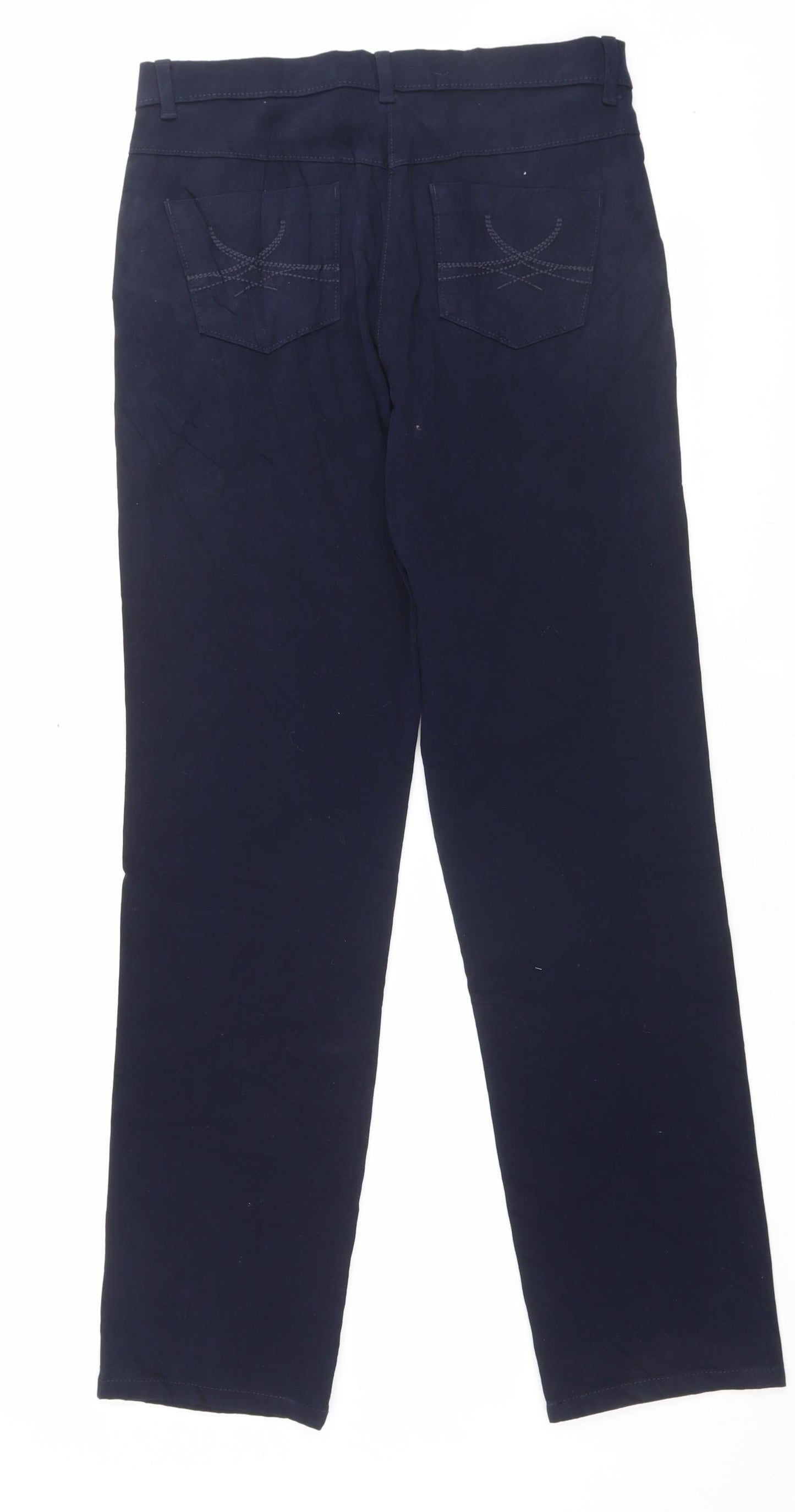 Marks and Spencer Womens Blue Cotton Straight Jeans Size 10 L30 in Regular Button