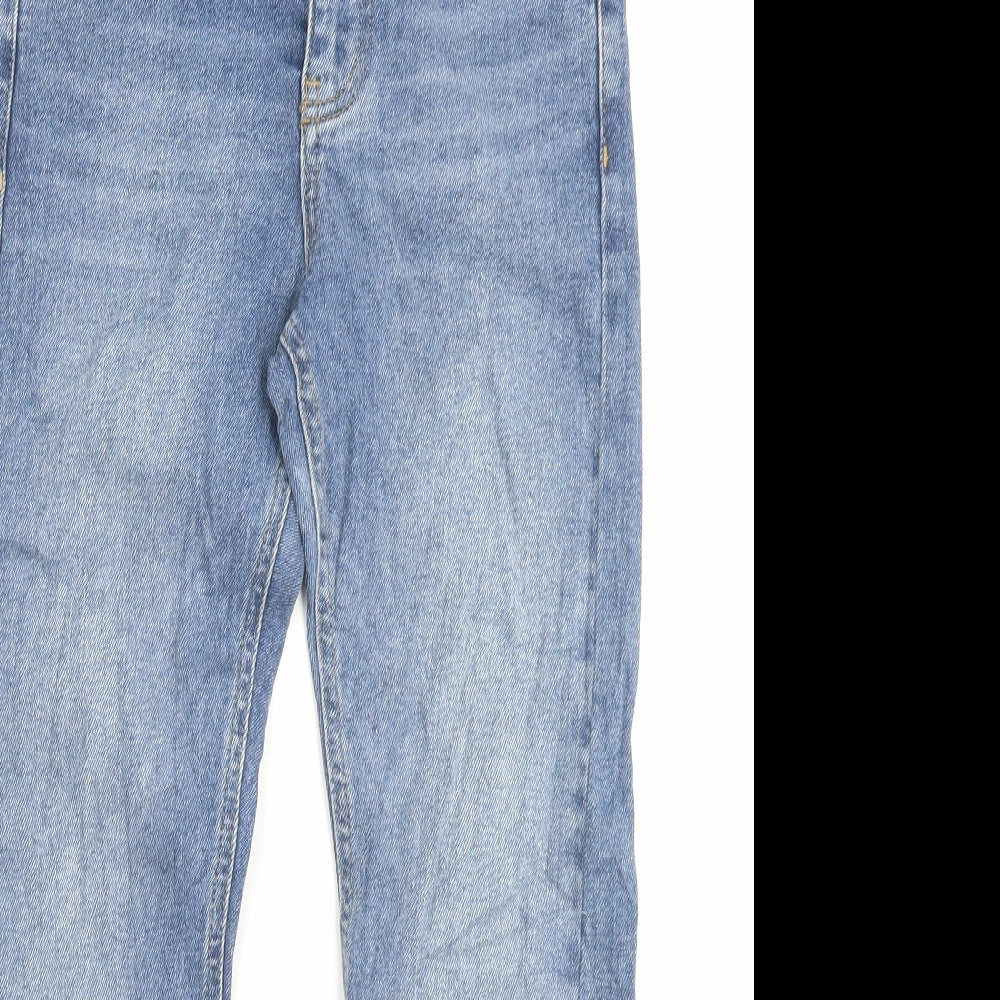 Marks and Spencer Womens Blue Cotton Straight Jeans Size 8 L24 in Regular Button