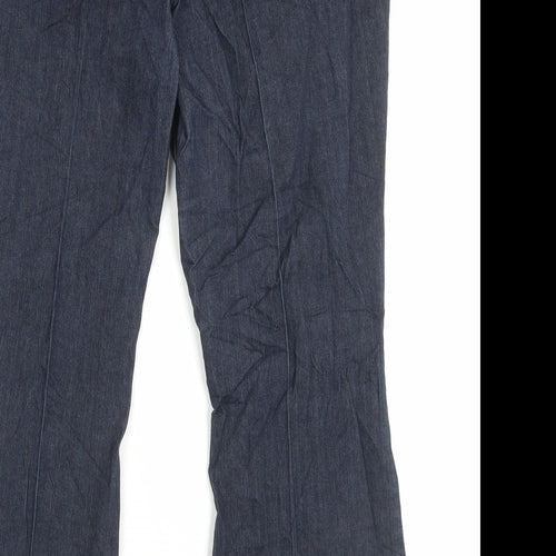Dorothy Perkins Womens Blue Cotton Trousers Size 18 L27 in Regular Button