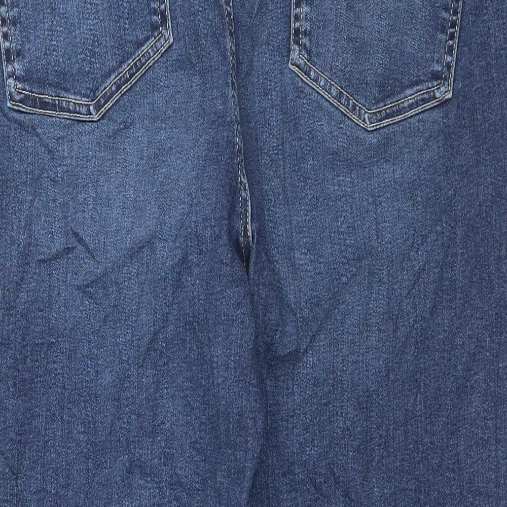 Marks and Spencer Womens Blue Cotton Cropped Jeans Size 22 L24 in Regular Button