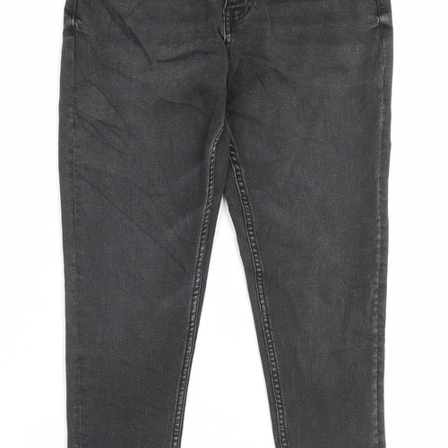 Marks and Spencer Womens Black Cotton Skinny Jeans Size 10 L25 in Regular Button