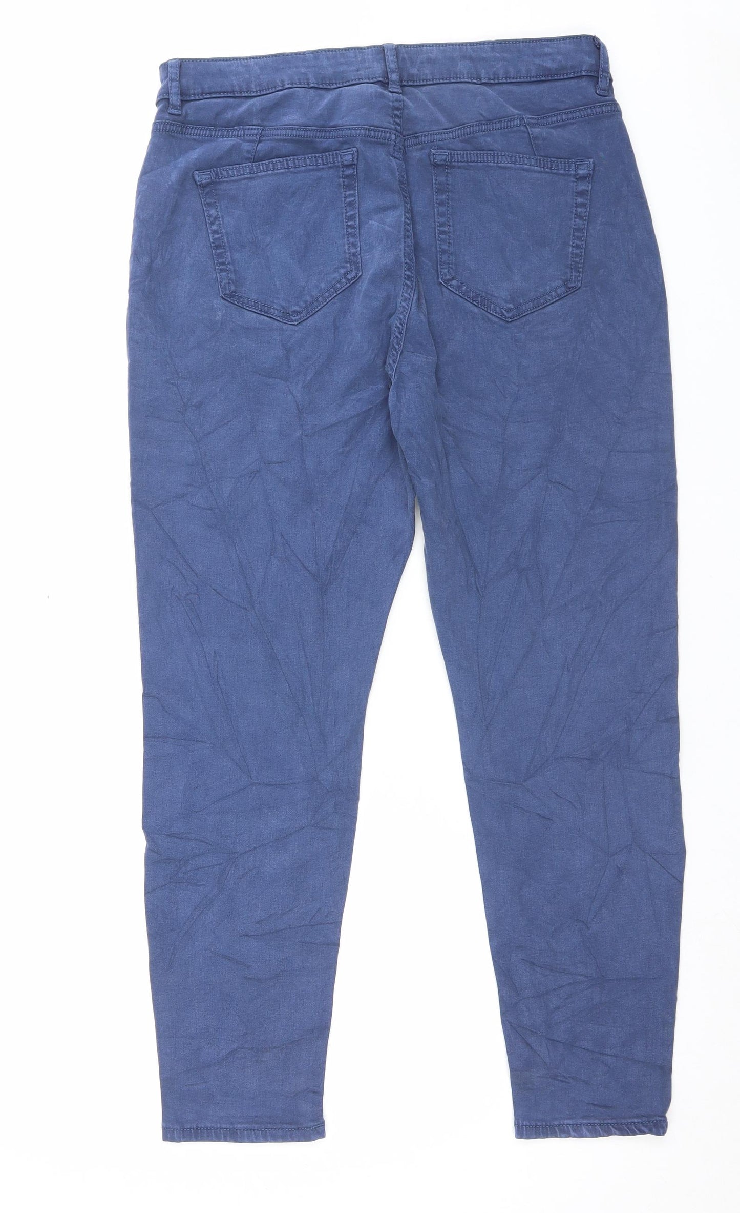 Marks and Spencer Womens Lyocell Straight Jeans Size 14 L26 in Regular Button