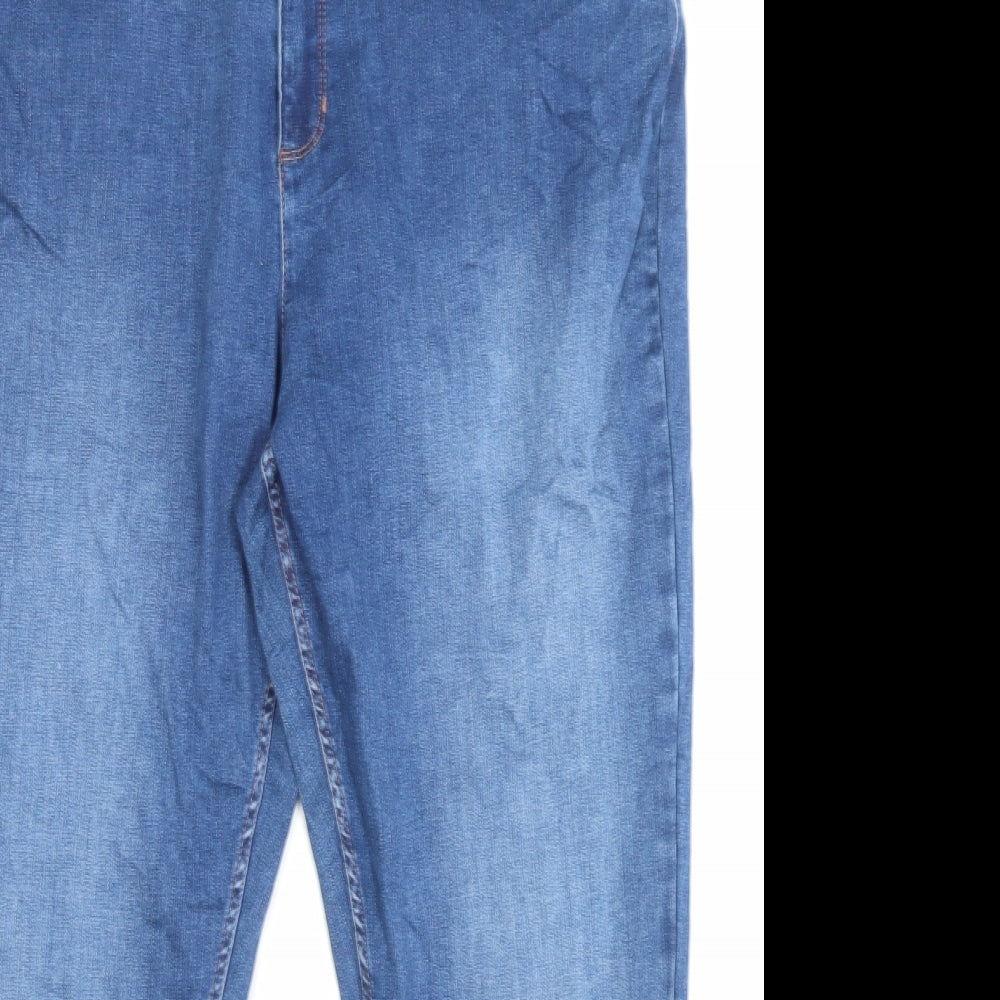 Per Una Womens Blue Cotton Skinny Jeans Size 20 L27 in Regular Button