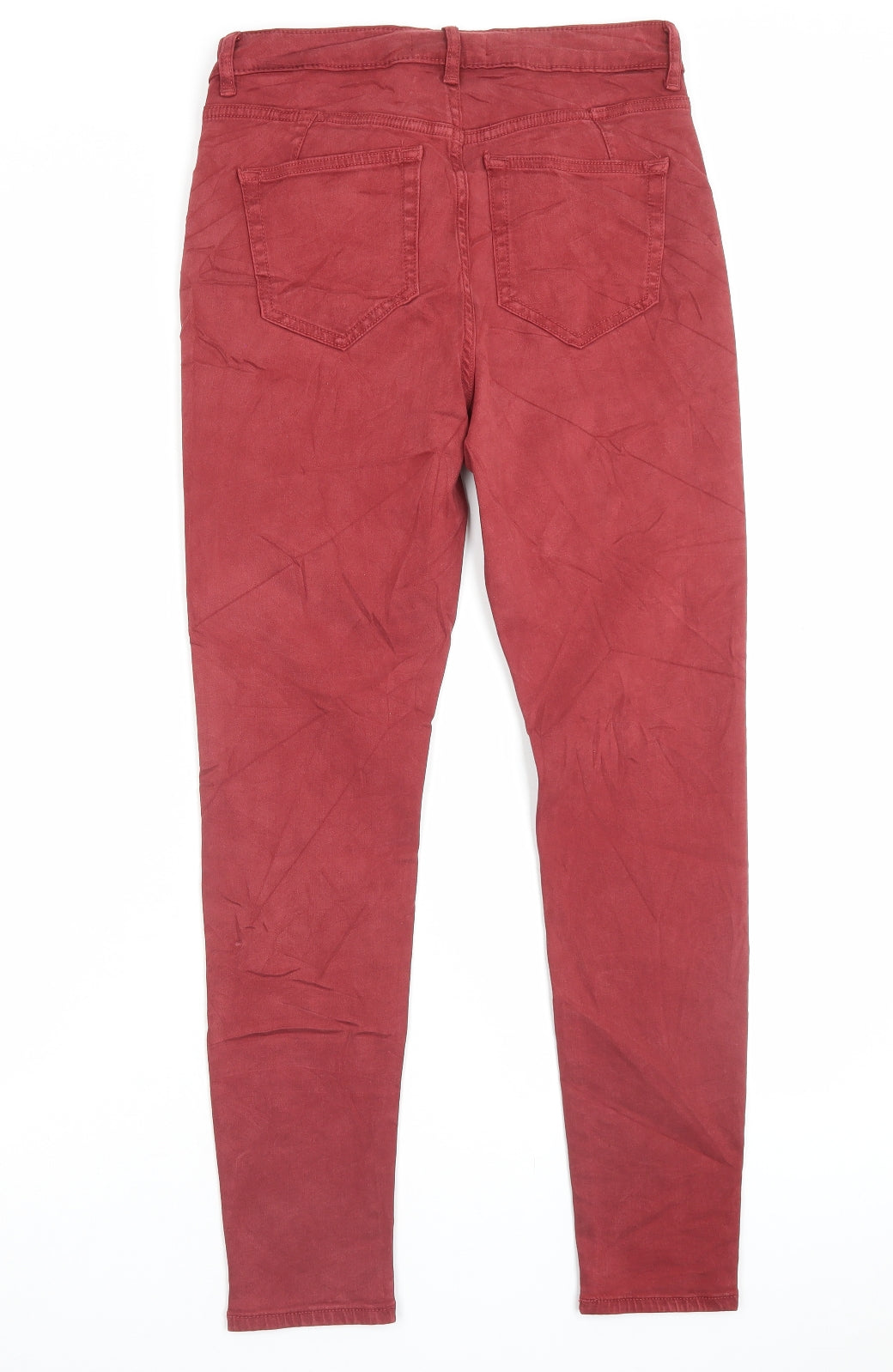 Marks and Spencer Womens Red Lyocell Skinny Jeans Size 10 L28 in Regular Button