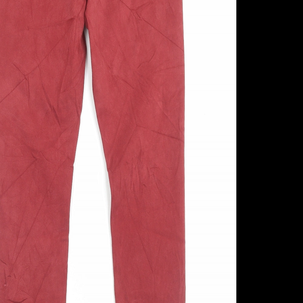 Marks and Spencer Womens Red Lyocell Skinny Jeans Size 10 L28 in Regular Button