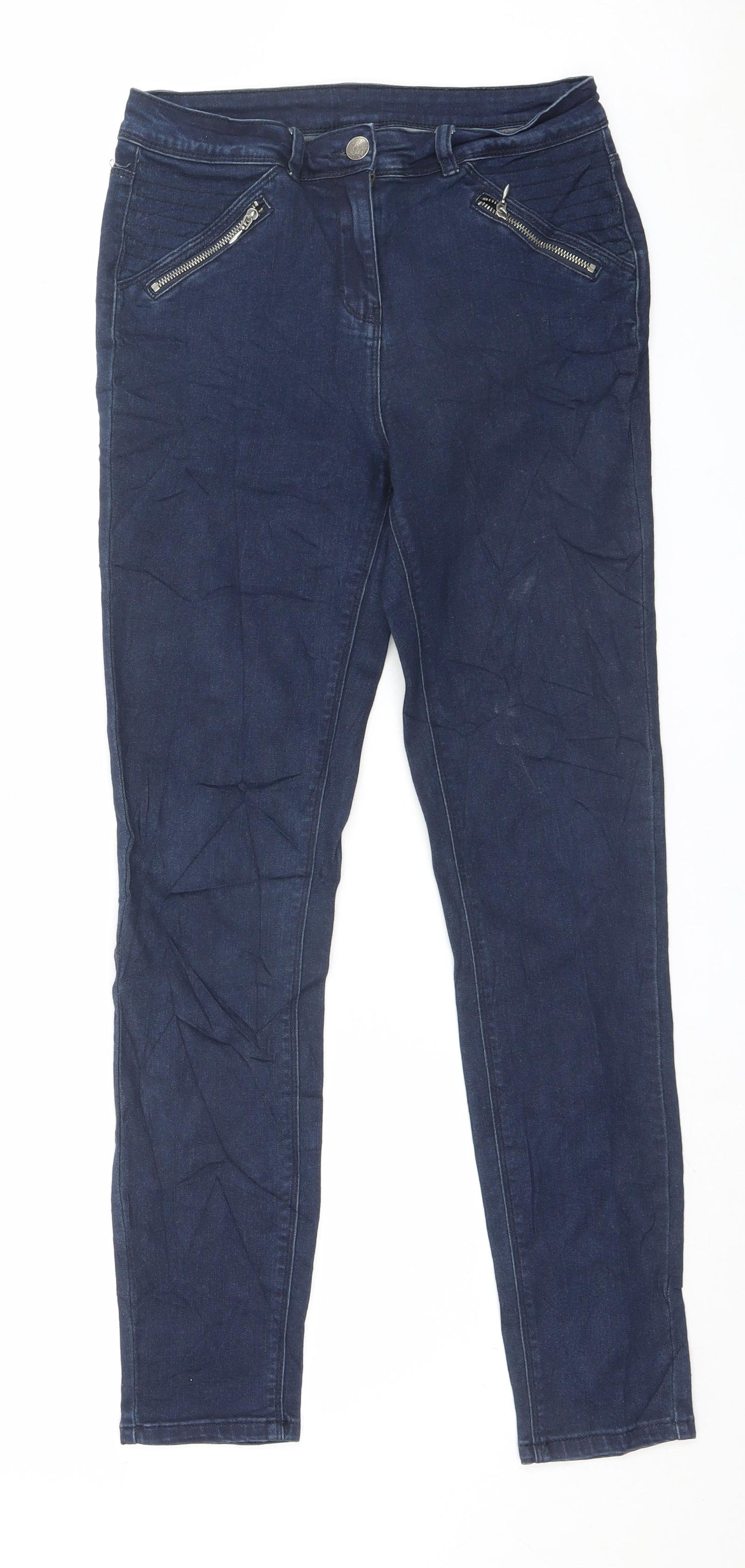 George Womens Blue Cotton Skinny Jeans Size 10 L30 in Regular Button
