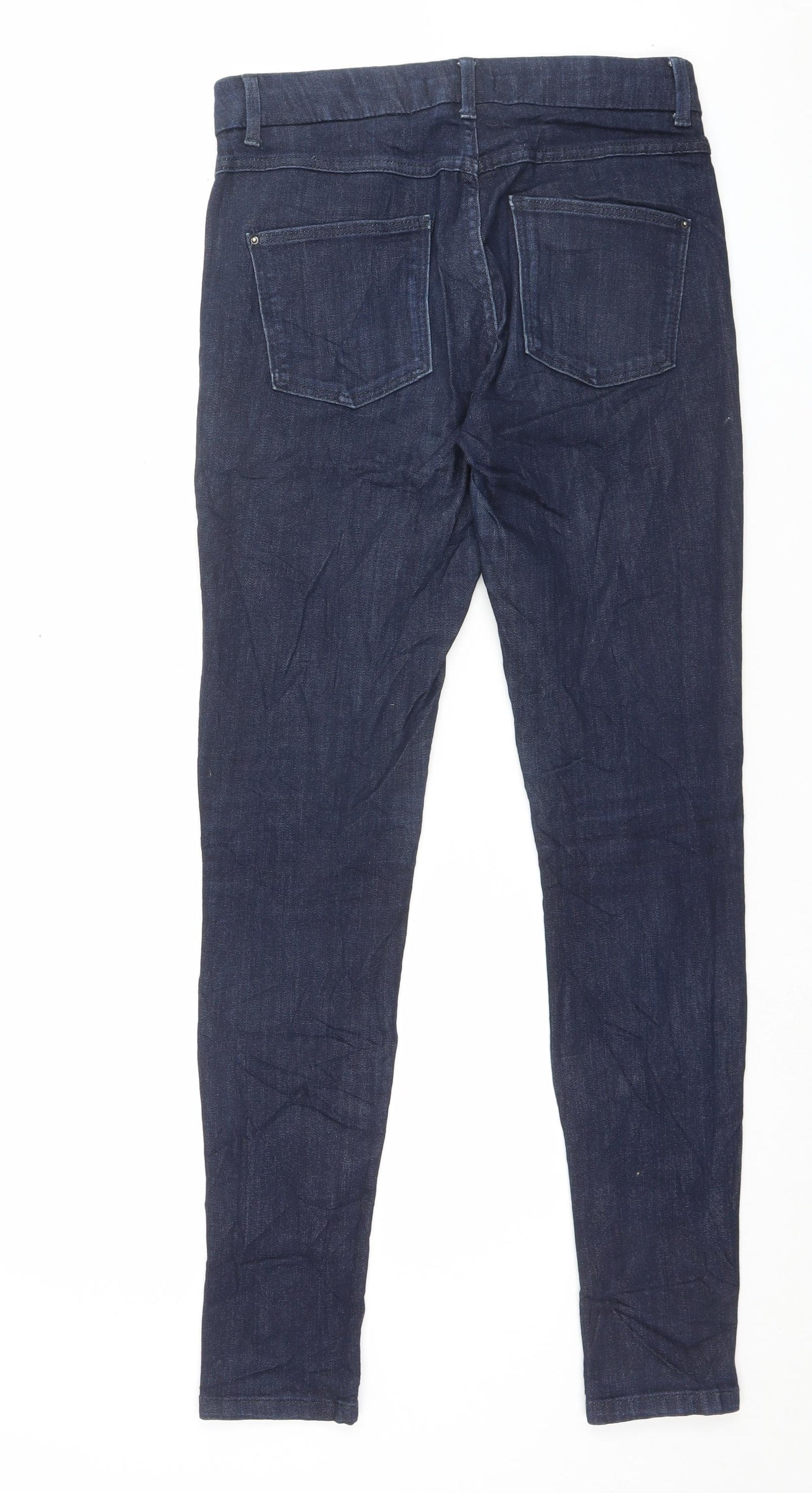 Marks and Spencer Womens Blue Cotton Skinny Jeans Size 10 L31 in Regular Button