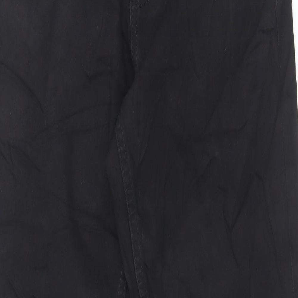 Marks and Spencer Womens Black Cotton Straight Jeans Size 8 L28 in Regular Button