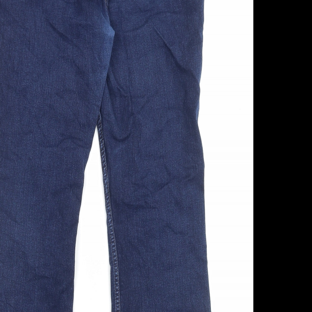 Marks and Spencer Womens Black Cotton Bootcut Jeans Size 18 L26 in Regular Button