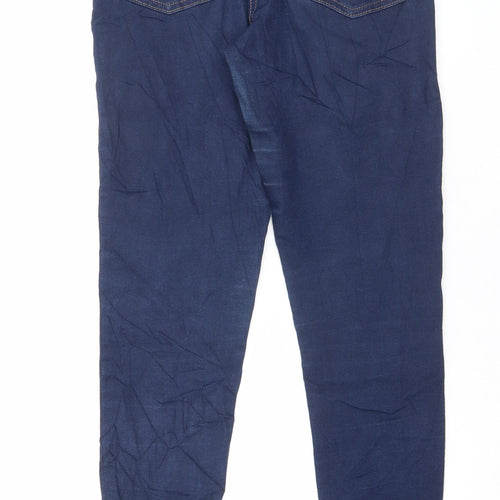 Marks and Spencer Womens Blue Cotton Jegging Trousers Size 10 L27 in Regular