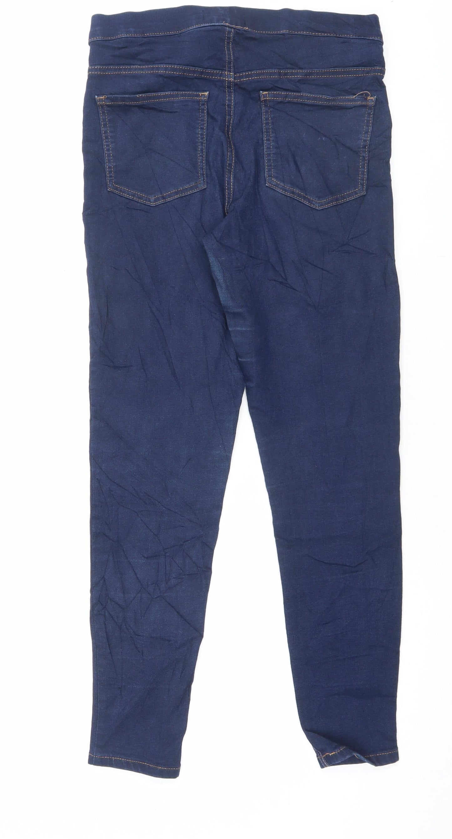 Marks and Spencer Womens Blue Cotton Jegging Trousers Size 10 L27 in Regular