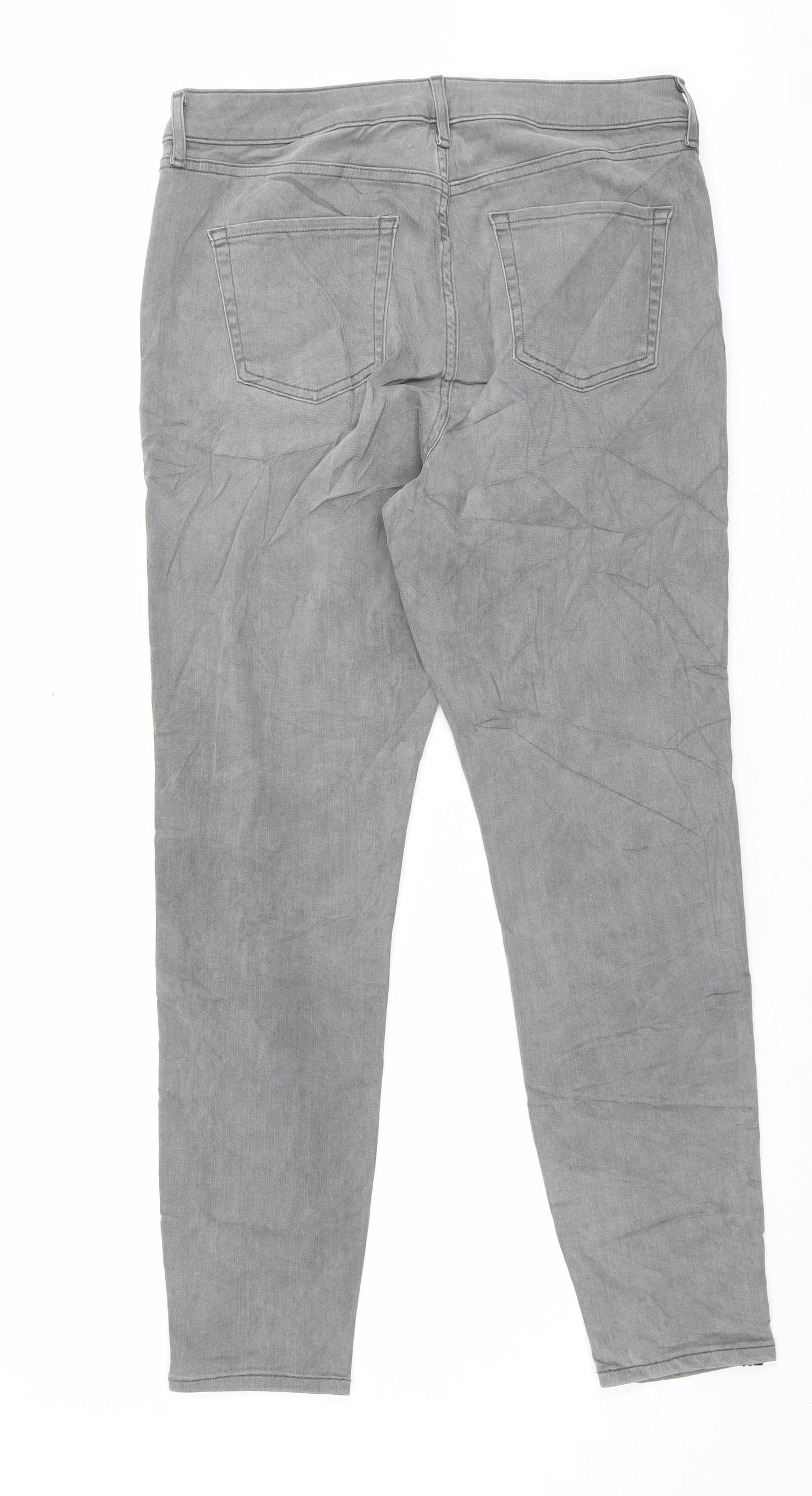 Marks and Spencer Womens Gold Cotton Skinny Jeans Size 14 L28 in Regular Button