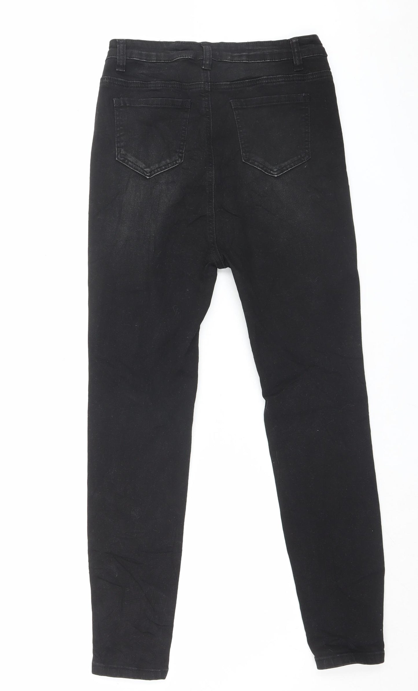SheIn Womens Black Cotton Skinny Jeans Size M L26 in Regular Button