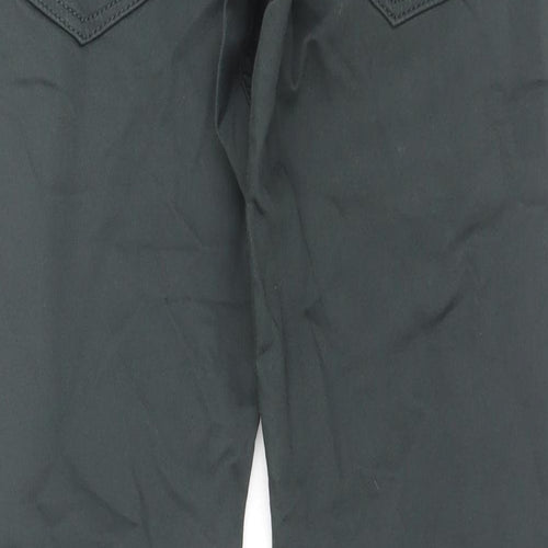 Marks and Spencer Mens Green Cotton Straight Jeans Size 28 in L29 in Slim Button