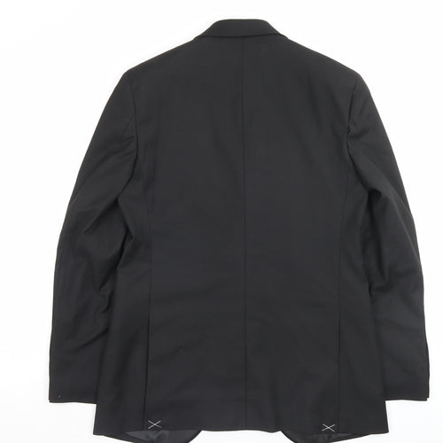 Marks and Spencer Mens Black Polyacrylate Fibre Jacket Suit Jacket Size 38