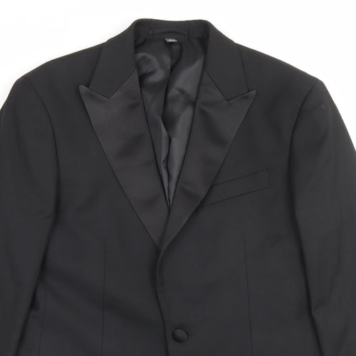 Marks and Spencer Mens Black Polyacrylate Fibre Jacket Suit Jacket Size 38