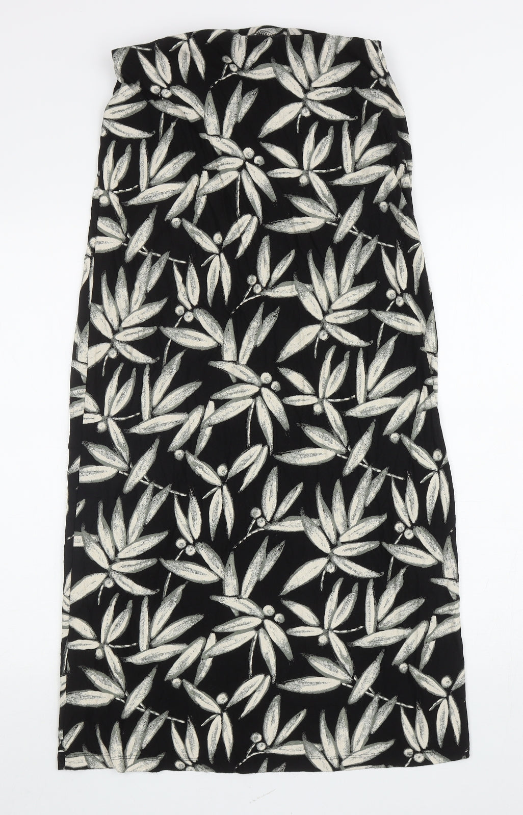 NEXT Womens Black Floral Viscose Wrap Skirt Size 12