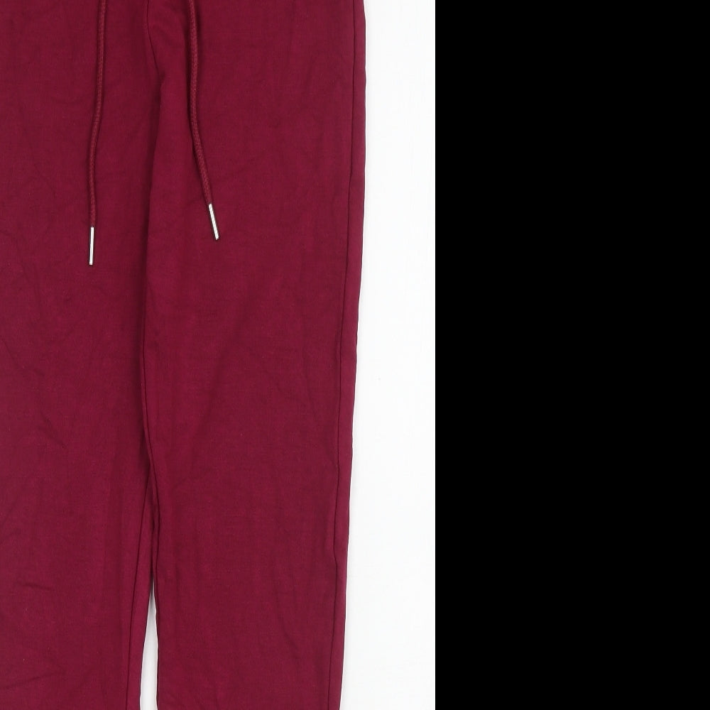 Marks and Spencer Womens Purple Viscose Jogger Trousers Size 8 L27.5 in Regular Drawstring