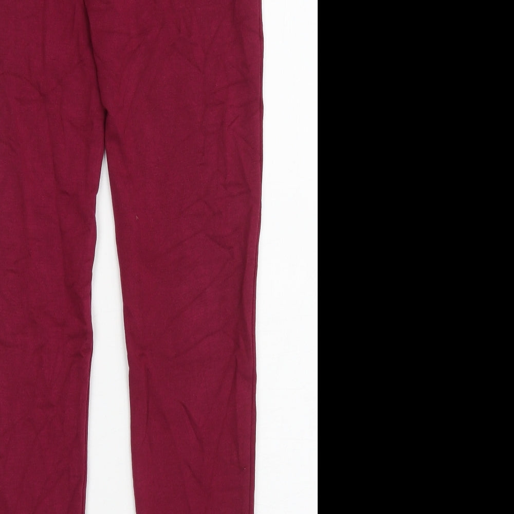 Marks and Spencer Womens Purple Viscose Jogger Trousers Size 8 L27.5 in Regular Drawstring
