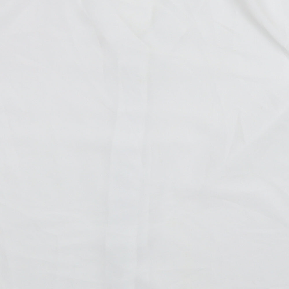 Design Essentials Womens White Polyester Basic Button-Up Size 20 V-Neck