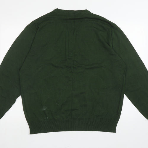 Custi Mikelo Mens Green V-Neck Cotton Pullover Jumper Size 3XL