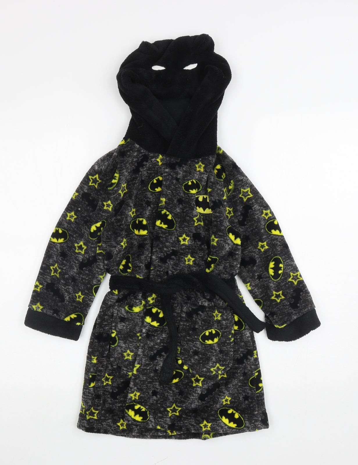 George Boys Grey Geometric Polyester Robe Size 4-5 Years Tie - BATMAN