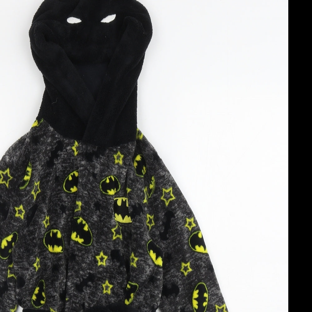 George Boys Grey Geometric Polyester Robe Size 4-5 Years Tie - BATMAN
