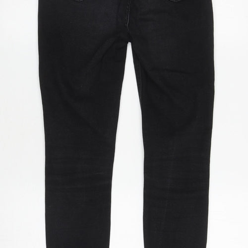 New Look Womens Black Cotton Skinny Jeans Size 10 L27.5 in Regular Zip