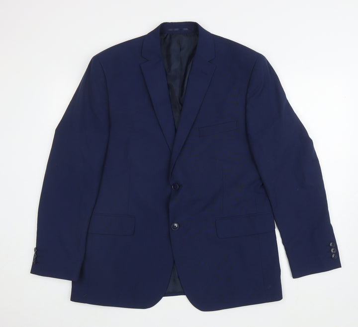 Debenhams Mens Blue Polyester Jacket Suit Jacket Size S