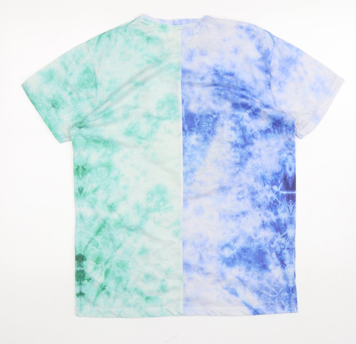 Cedar Wood State Mens Multicoloured Colourblock Polyester T-Shirt Size M Round Neck - Tie Dye, University
