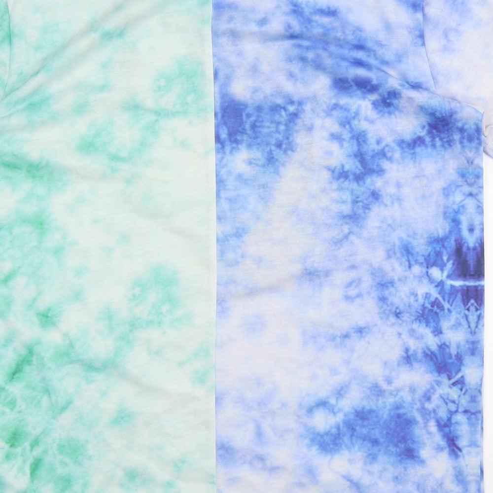 Cedar Wood State Mens Multicoloured Colourblock Polyester T-Shirt Size M Round Neck - Tie Dye, University