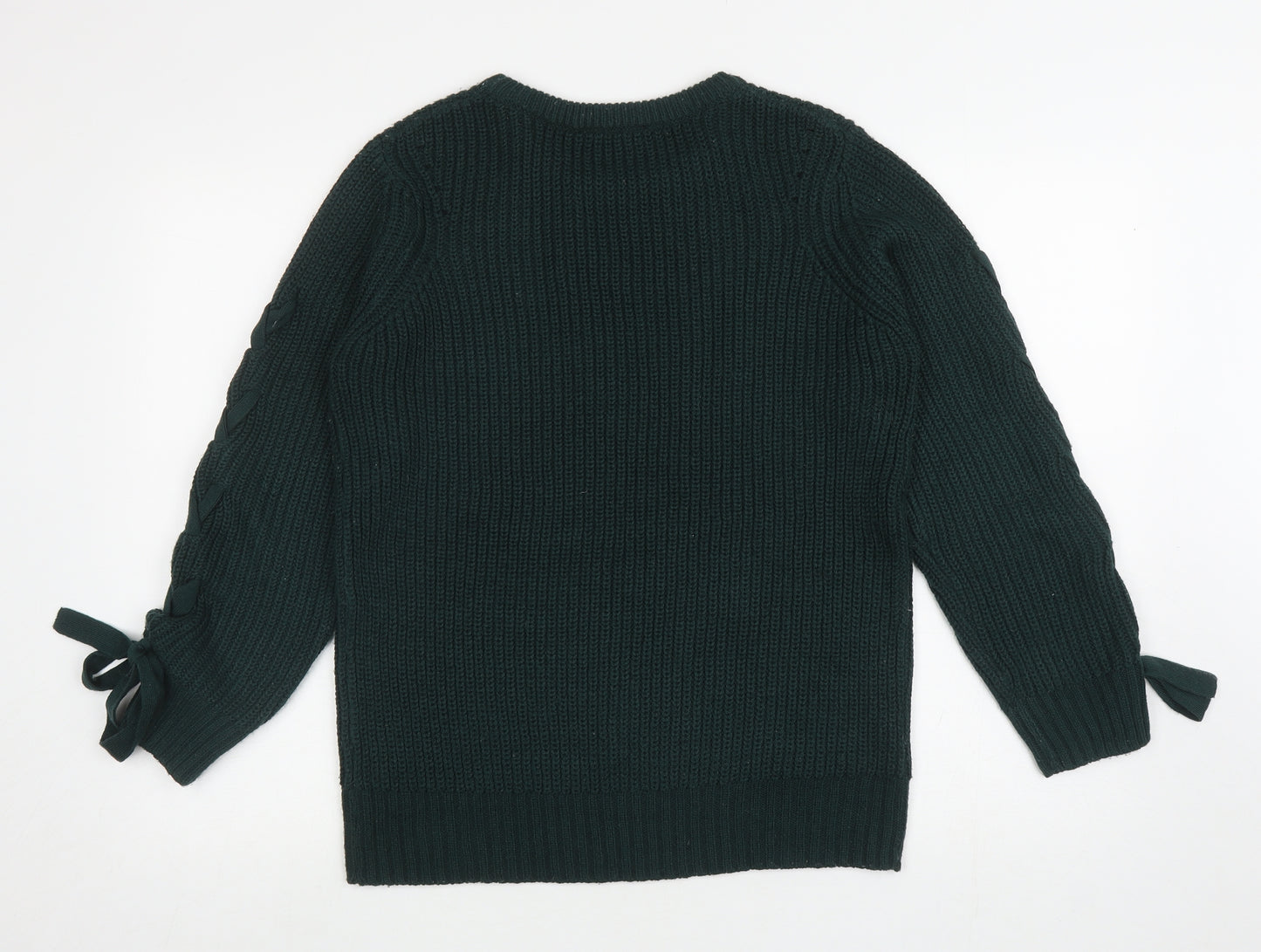 Dorothy Perkins Womens Green Round Neck Acrylic Pullover Jumper Size 12