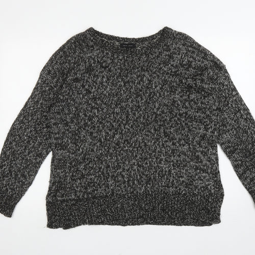 New Look Womens Grey Round Neck Acrylic Pullover Jumper Size L