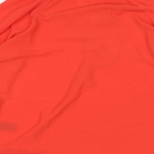 Marks and Spencer Womens Red Polyester Basic Blouse Size 10 V-Neck