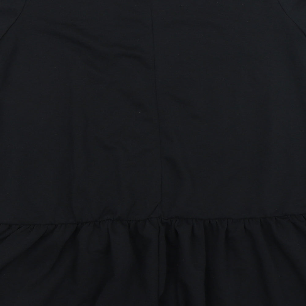 Boohoo Womens Black Polyester T-Shirt Dress Size 10 Round Neck Pullover
