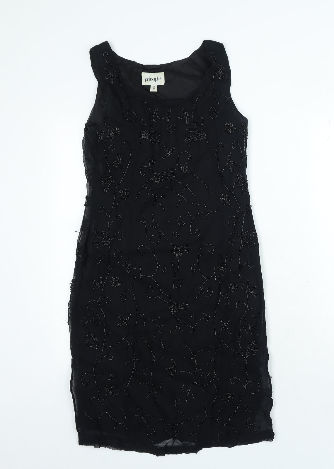 Principles Womens Black Viscose Mini Size 12 Round Neck Zip