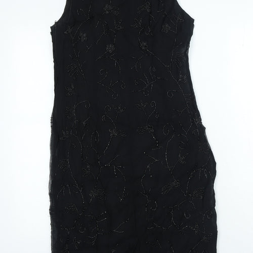 Principles Womens Black Viscose Mini Size 12 Round Neck Zip