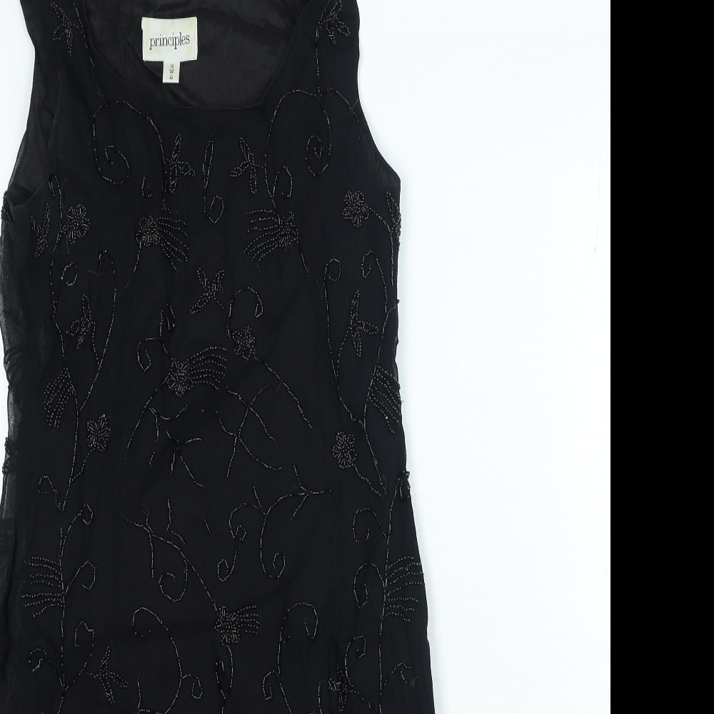 Principles Womens Black Viscose Mini Size 12 Round Neck Zip