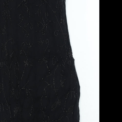 Principles Womens Black Viscose Mini Size 12 Round Neck Zip